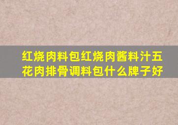 红烧肉料包红烧肉酱料汁五花肉排骨调料包什么牌子好