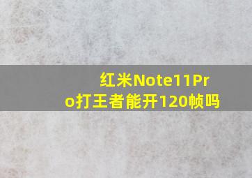 红米Note11Pro打王者能开120帧吗