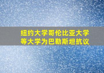 纽约大学哥伦比亚大学等大学为巴勒斯坦抗议