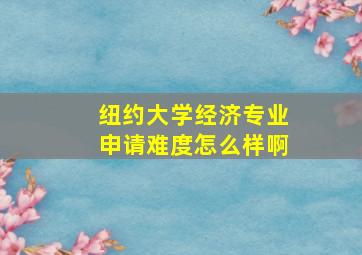 纽约大学经济专业申请难度怎么样啊