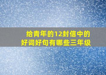 给青年的12封信中的好词好句有哪些三年级