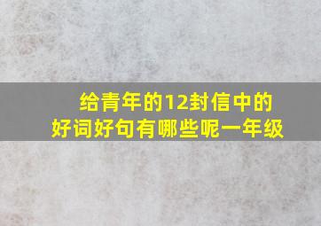 给青年的12封信中的好词好句有哪些呢一年级