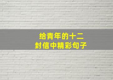 给青年的十二封信中精彩句子