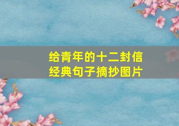 给青年的十二封信经典句子摘抄图片