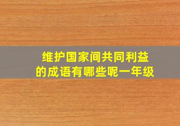 维护国家间共同利益的成语有哪些呢一年级