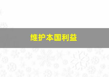 维护本国利益