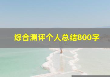 综合测评个人总结800字