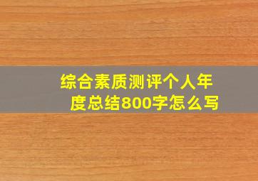 综合素质测评个人年度总结800字怎么写