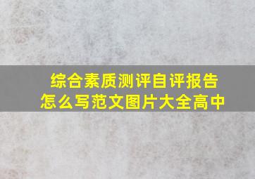 综合素质测评自评报告怎么写范文图片大全高中