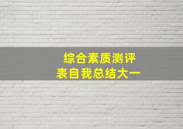 综合素质测评表自我总结大一