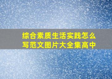 综合素质生活实践怎么写范文图片大全集高中