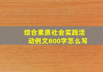 综合素质社会实践活动例文800字怎么写