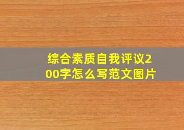 综合素质自我评议200字怎么写范文图片