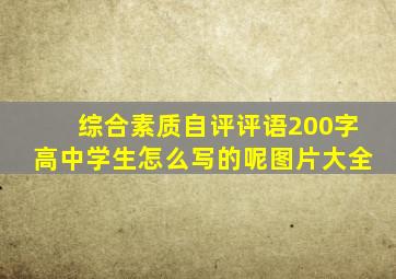 综合素质自评评语200字高中学生怎么写的呢图片大全