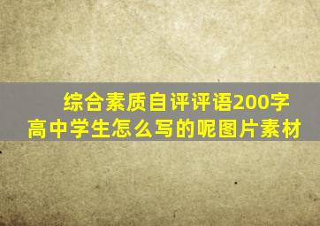 综合素质自评评语200字高中学生怎么写的呢图片素材