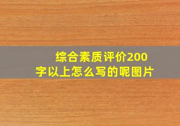 综合素质评价200字以上怎么写的呢图片