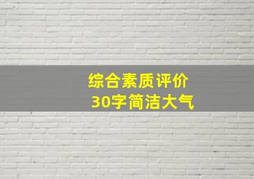 综合素质评价30字简洁大气