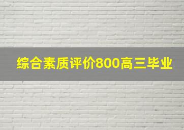 综合素质评价800高三毕业