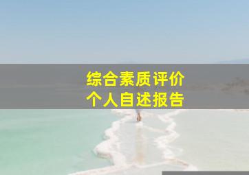 综合素质评价个人自述报告