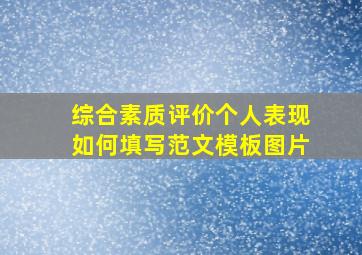 综合素质评价个人表现如何填写范文模板图片