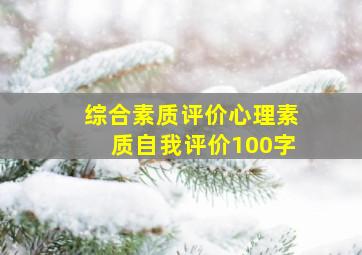 综合素质评价心理素质自我评价100字