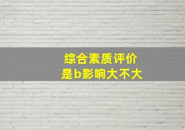 综合素质评价是b影响大不大