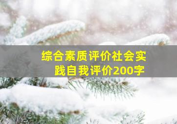 综合素质评价社会实践自我评价200字