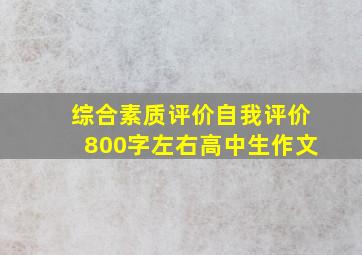 综合素质评价自我评价800字左右高中生作文