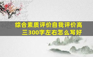 综合素质评价自我评价高三300字左右怎么写好