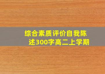 综合素质评价自我陈述300字高二上学期