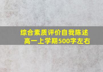 综合素质评价自我陈述高一上学期500字左右