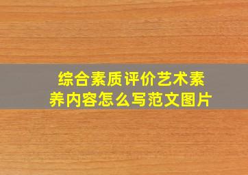 综合素质评价艺术素养内容怎么写范文图片