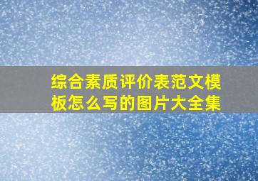 综合素质评价表范文模板怎么写的图片大全集