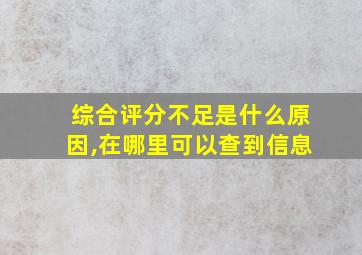 综合评分不足是什么原因,在哪里可以查到信息