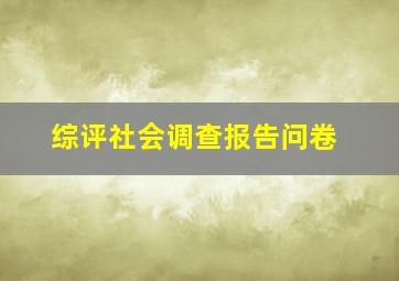 综评社会调查报告问卷