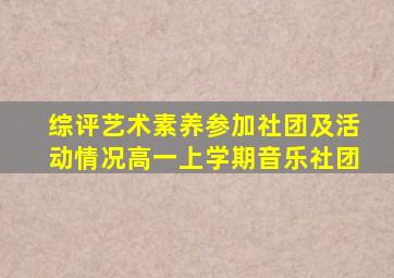 综评艺术素养参加社团及活动情况高一上学期音乐社团