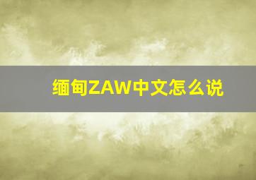 缅甸ZAW中文怎么说