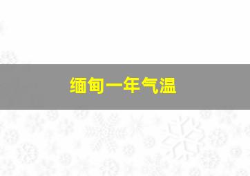 缅甸一年气温