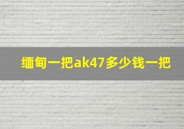 缅甸一把ak47多少钱一把