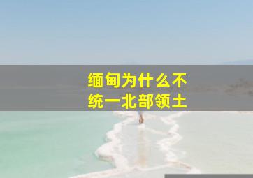 缅甸为什么不统一北部领土