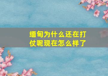 缅甸为什么还在打仗呢现在怎么样了