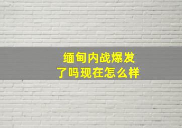 缅甸内战爆发了吗现在怎么样