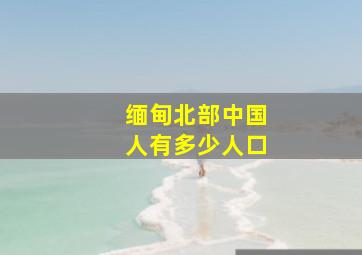 缅甸北部中国人有多少人口