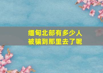 缅甸北部有多少人被骗到那里去了呢