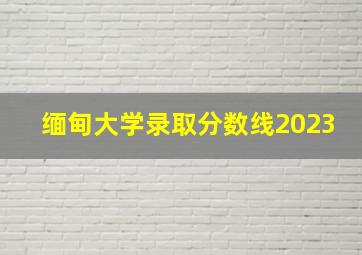 缅甸大学录取分数线2023