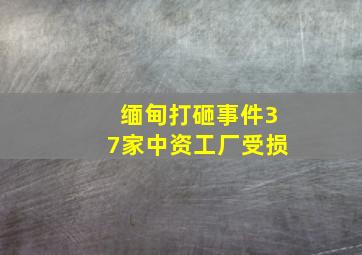 缅甸打砸事件37家中资工厂受损