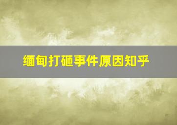 缅甸打砸事件原因知乎