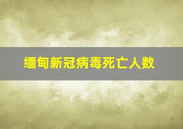 缅甸新冠病毒死亡人数