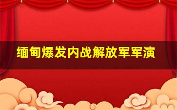 缅甸爆发内战解放军军演