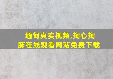 缅甸真实视频,掏心掏肺在线观看网站免费下载